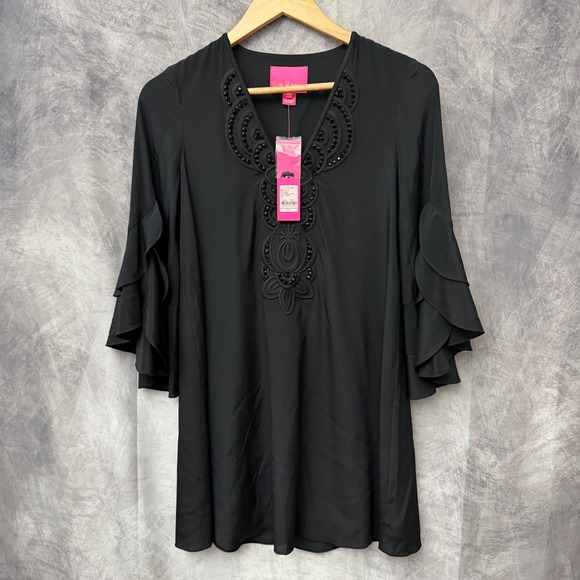 Lilly Pulitzer Dresses & Skirts - Lilly Pulitzer Tatiana Stretch Silk Dress Onyx Black NWT LBD XXS 000632
